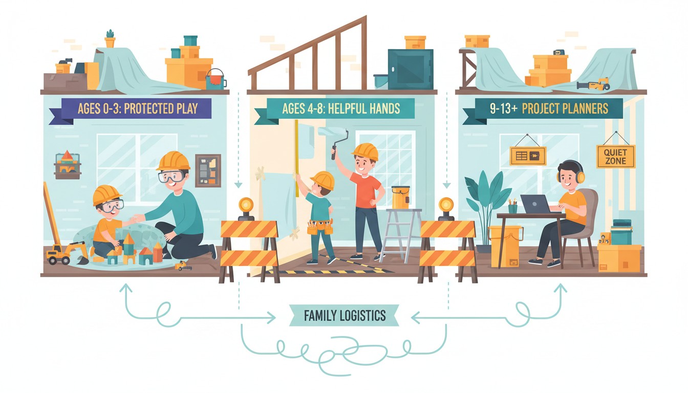 "Remodeling with Kids at Home: Age-by-Age Safety and Sanity Guide